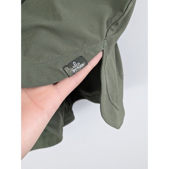 Prana Shadyn Snap Front Shirt Dress Womens Size Small Stretch Green Pockets - Picture 5 of 9